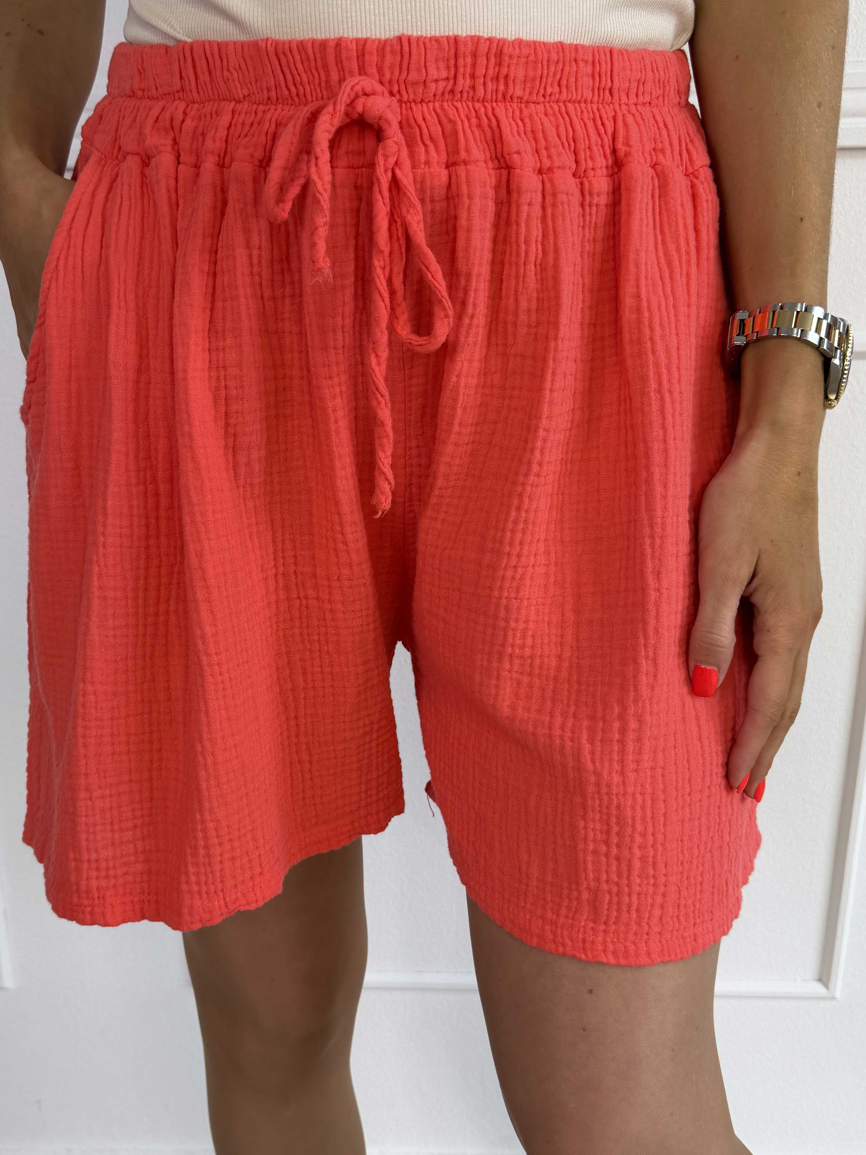 Stevie - Bløde shorts i bomuldsbæk og bølge stof